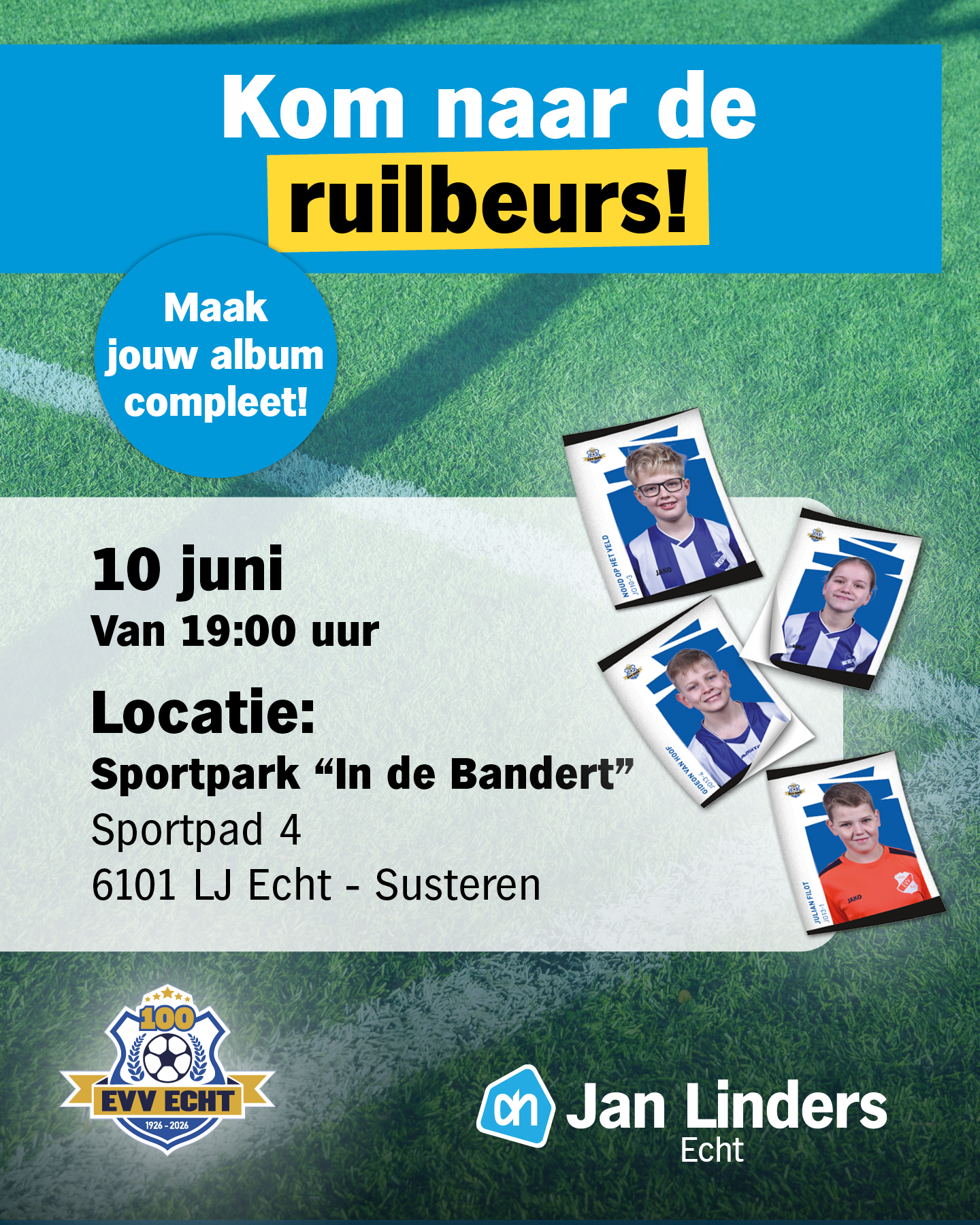 Woensdag  10 juni ruilbeurs voetbalplaatjes